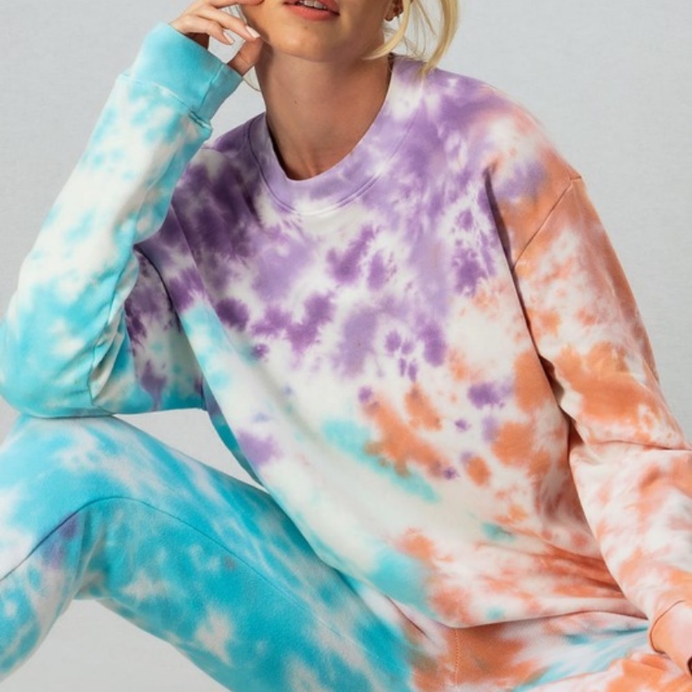 Coming Soon New Cozy Tie Dye Lounge Sweatshirt - Picture 4 of 6